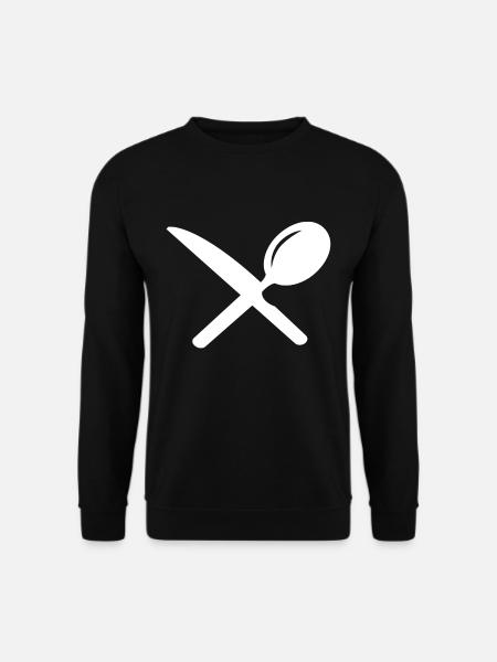 Messer und Löffel zum essen - Unisex Pullover - Schwarz