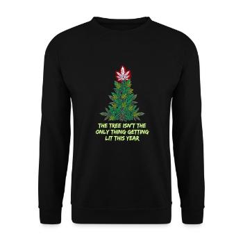 Arbre de Noël Weed Cannabis Marijuana Chanvre - Sweat-shirt Unisexe - noir - Devant - Alina (178cm) & Michal (187cm)
