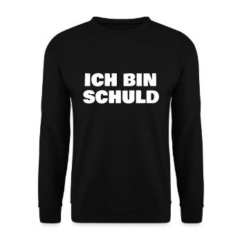 Ich bin Schuld - Unisex Pullover - Schwarz - Vorne - Alina (178cm) & Michal (187cm)