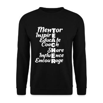 Teacher Mentor - Unisex Pullover - Schwarz - Vorne - Alina (178cm) & Michal (187cm)