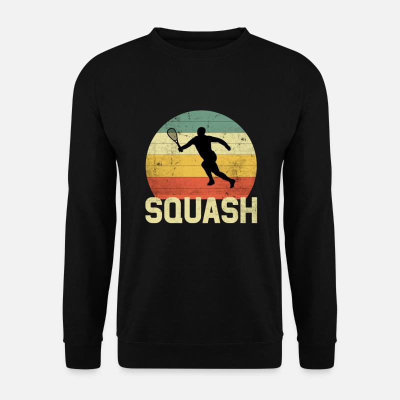 Squash Silhouette | Squashspieler Squashen Vintage - Unisex Pullover - Schwarz