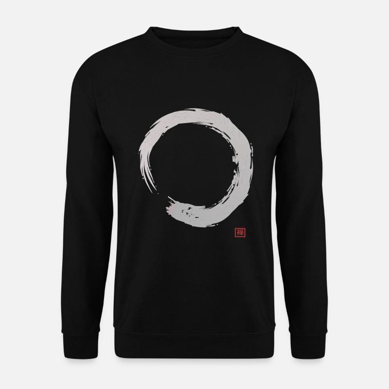 Kalligraphie Enso Kreis | Zen Buddhismus - Unisex Pullover - Schwarz