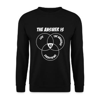42 Answer Life Universe Everything I Life Physics - Unisex Sweatshirt - black - Front - Alina (178cm) & Michal (187cm)