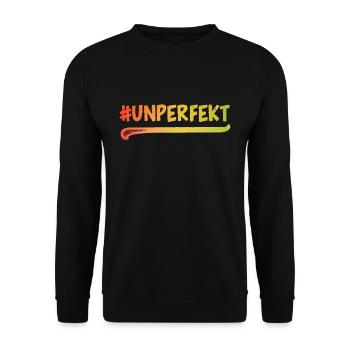 Unperfekt Ironischer Spruch Witzig unperfekt - Unisex Pullover - Schwarz - Vorne - Alina (178cm) & Michal (187cm)