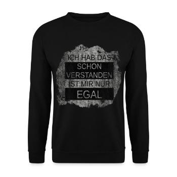 MIR DICH EGAL - Unisex Pullover - Schwarz - Vorne - Alina (178cm) & Michal (187cm)