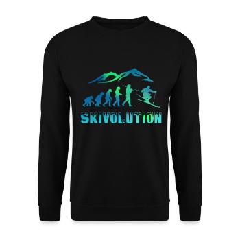 Ski évolution skieur neige hiver - Sweat-shirt Unisexe - noir - Devant - Alina (178cm) & Michal (187cm)
