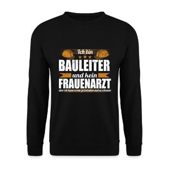 Bauleiter Hausbau Eigenheim Richtfest Häuslebauer - Unisex Pullover - Schwarz - Vorne - Alina (178cm) & Michal (187cm)