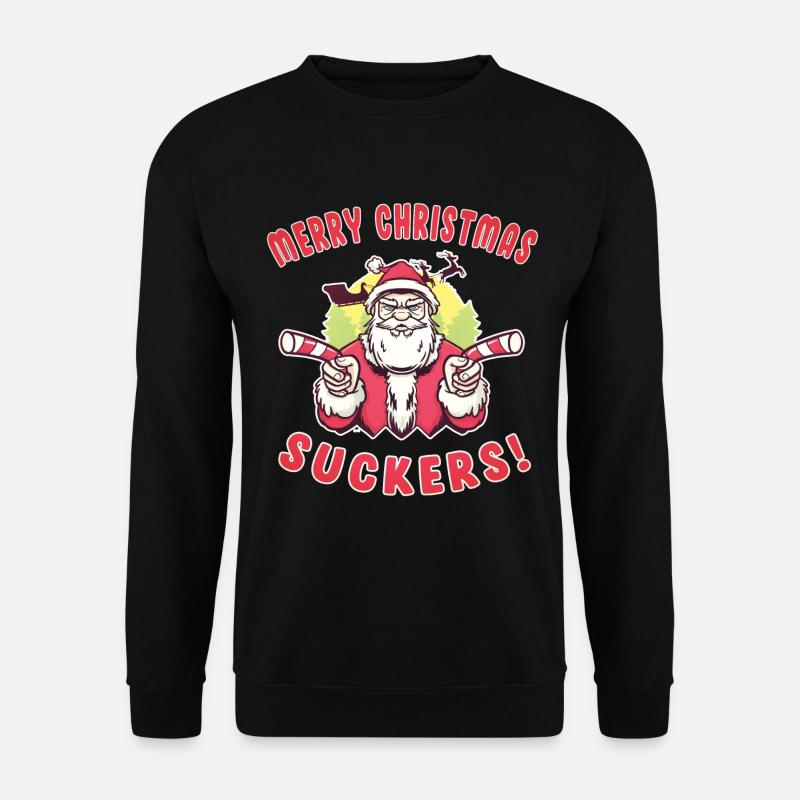 Merry Christmas Weihnachtsmann Santa sweater - Unisex Pullover - Schwarz