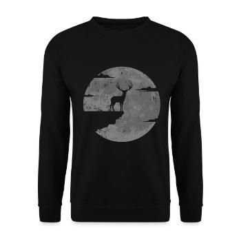 Hunter forest worker forester hunting deer antler forest - Unisex Sweatshirt - black - Front - Alina (178cm) & Michal (187cm)