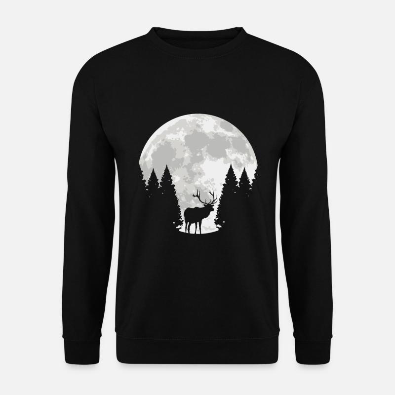 Hirsch Mond Geschenkidee - Unisex Pullover - Schwarz