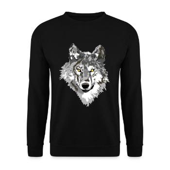 Loup noir - Sweat-shirt Unisexe - noir - Devant - Alina (178cm) & Michal (187cm)