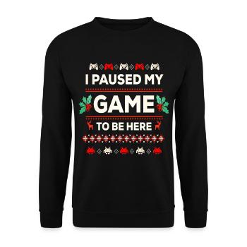 Gamer Gaming Christmas Gift pc - Unisex Sweatshirt - black - Front - Alina (178cm) & Michal (187cm)