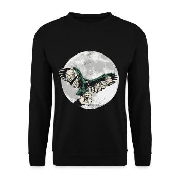 Faucons oiseaux de proie Fauconnerie Fauconnerie Chasse à la lune - Sweat-shirt Unisexe - noir - Devant - Alina (178cm) & Michal (187cm)