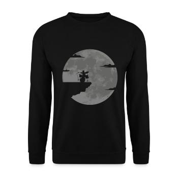 Idée cadeau batterie batteur pleine lune - Sweat-shirt Unisexe - noir - Devant - Alina (178cm) & Michal (187cm)