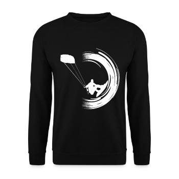 Kitesurfen Geschenkidee Kiteboarden Windsurfen - Unisex Pullover - Schwarz - Vorne - Alina (178cm) & Michal (187cm)