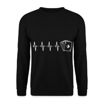 Poker Poker Ace Casino Hold'em All In Gift - Unisex Sweatshirt - black - Front - Alina (178cm) & Michal (187cm)