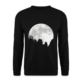 Camping Campen Wohnwagen Wohnmobil Vollmond Mond - Unisex Pullover - Schwarz - Vorne - Alina (178cm) & Michal (187cm)