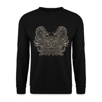 Engraved Bali Smile - Unisex Sweatshirt - black - Front - Alina (178cm) & Michal (187cm)