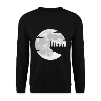 Échecs pièces d'échecs joueur d'échecs pleine lune - Sweat-shirt Unisexe - noir - Devant - Alina (178cm) & Michal (187cm)