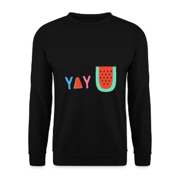 YAY watermelon t-shirt | Bestseller | - Unisex Sweatshirt - black - Front - Alina (178cm) & Michal (187cm)