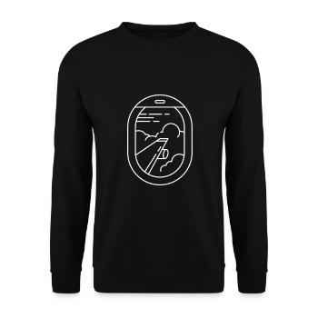 Airplane window t-shirt | Bestseller | - Unisex Sweatshirt - black - Front - Alina (178cm) & Michal (187cm)