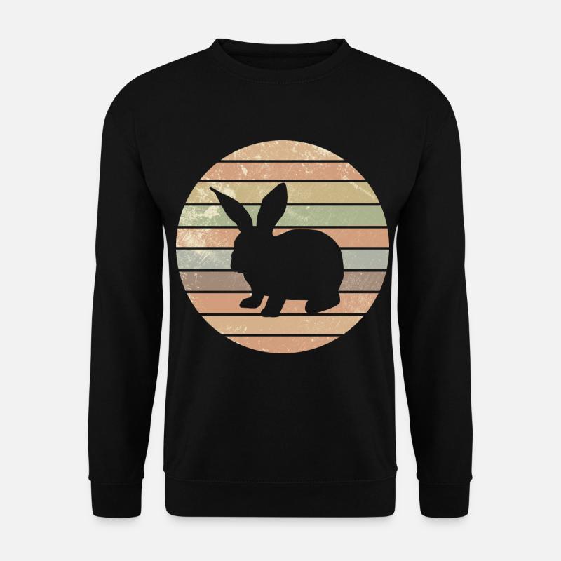 Rabbit Easter Retro Gift - Unisex Sweatshirt - black