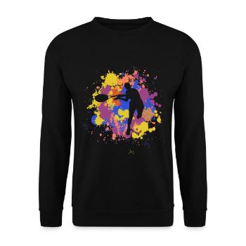 Tennis Tennis Player Tennis Trainer Gift - Unisex Sweatshirt - black - Front - Alina (178cm) & Michal (187cm)