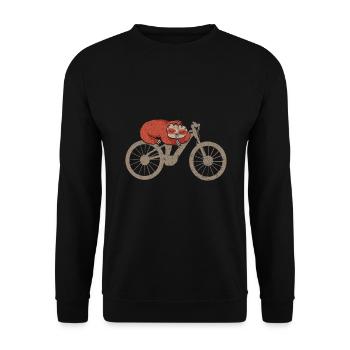 Faultier Fahrrad Faultiere E-Bike - Unisex Pullover - Schwarz - Vorne - Alina (178cm) & Michal (187cm)