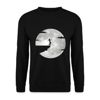 Monocycle cadeau monocyclisme monocycliste Lune - Sweat-shirt Unisexe - noir - Devant - Alina (178cm) & Michal (187cm)
