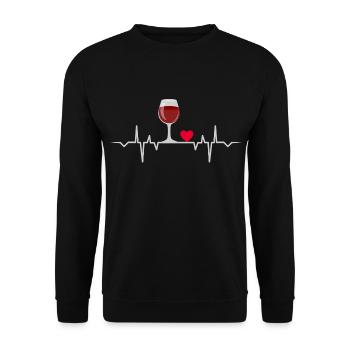 red wine wine wine heartbeat drink white wine - Unisex Sweatshirt - black - Front - Alina (178cm) & Michal (187cm)