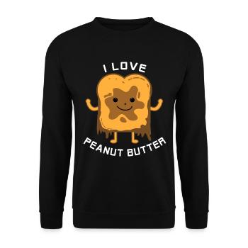 i love peanut butter I love peanut butter toast - Unisex Sweatshirt - black - Front - Alina (178cm) & Michal (187cm)