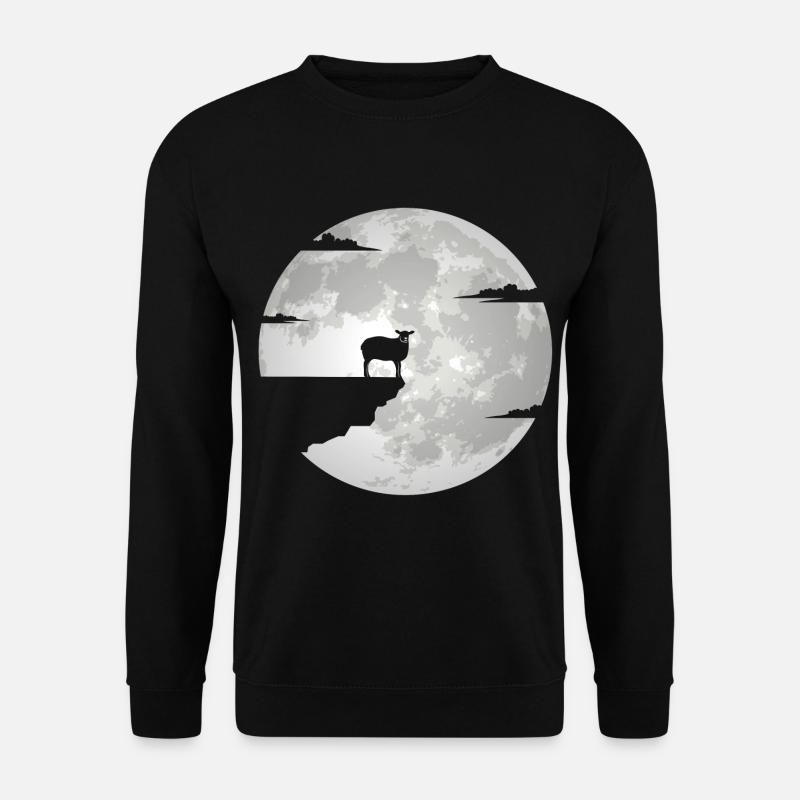 Schaf Schafe Vollmond Schafmotiv Schäfer Mond - Unisex Pullover - Schwarz