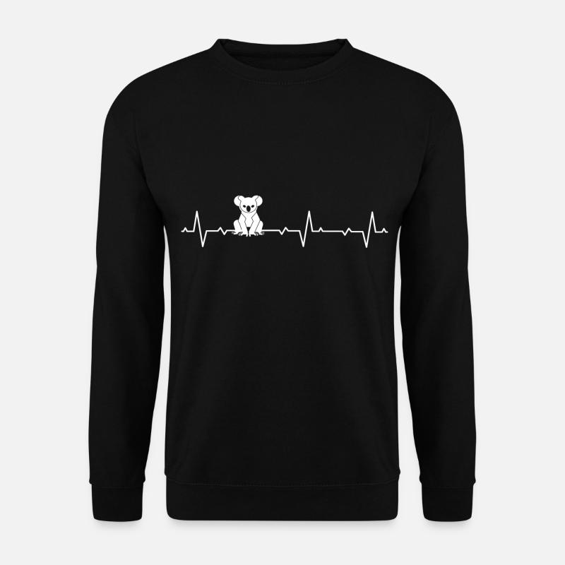 Koala Koalas Koalabär Koalabären Herzschlag - Unisex Pullover - Schwarz