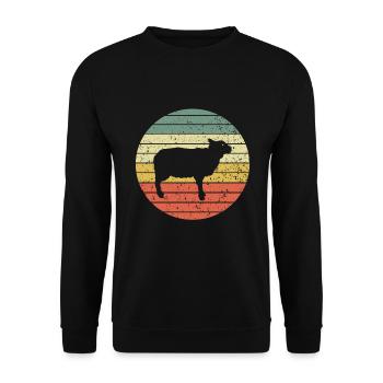 Schaf Schafe Geschenk Vintage Schafmotiv Schäfer - Unisex Pullover - Schwarz - Vorne - Alina (178cm) & Michal (187cm)