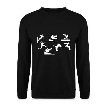 Parkour Freerunning Parcour Freerunner - Unisex Sweatshirt - black - Front - Alina (178cm) & Michal (187cm)