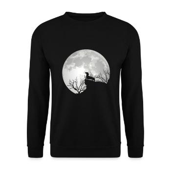 Teckel blaireau chien de la pleine lune - Sweat-shirt Unisexe - noir - Devant - Alina (178cm) & Michal (187cm)