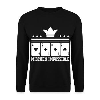 Poker Pokern Ass Casino Hold'em All In Geschenk - Unisex Pullover - Schwarz - Vorne - Alina (178cm) & Michal (187cm)