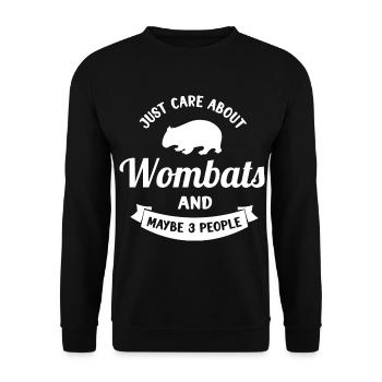 Nur Wombats Wombat - Unisex Pullover - Schwarz - Vorne - Alina (178cm) & Michal (187cm)