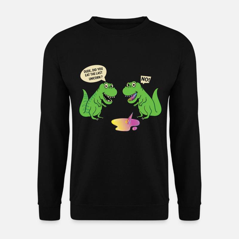 saurier hast du das letzte einhorn gegessen dino - Unisex Pullover - Schwarz