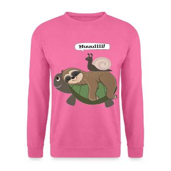 Limace paresseux tortue - Sweat-shirt Unisexe - rose - Devant