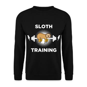 sloth running training club running jogging lazy - Unisex Sweatshirt - black - Front - Alina (178cm) & Michal (187cm)