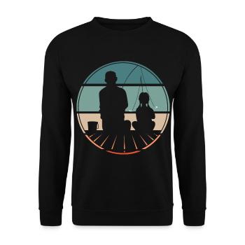 Vater Tochter - Unisex Pullover - Schwarz - Vorne - Alina (178cm) & Michal (187cm)