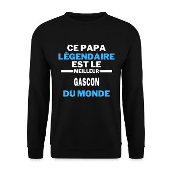 ce papa légendaire est le Meilleur GASCON du monde - Sweat-shirt Unisexe - noir - Devant - Alina (178cm) & Michal (187cm)