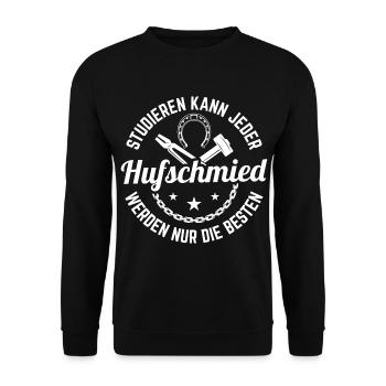 Hufschmied werden die Besten Hufeisen Schmied - Unisex Pullover - Schwarz - Vorne - Alina (178cm) & Michal (187cm)