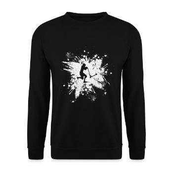 Scooter Tretroller Stunts Skatepark Tretroller - Unisex Pullover - Schwarz - Vorne - Alina (178cm) & Michal (187cm)