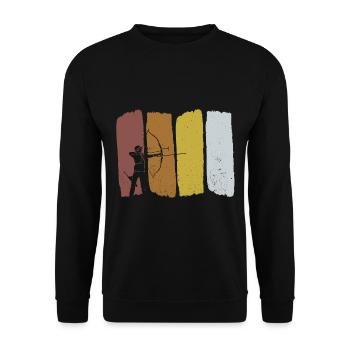 Bogenschießen Bogenschiessen Bogensport - Unisex Pullover - Schwarz - Vorne - Alina (178cm) & Michal (187cm)