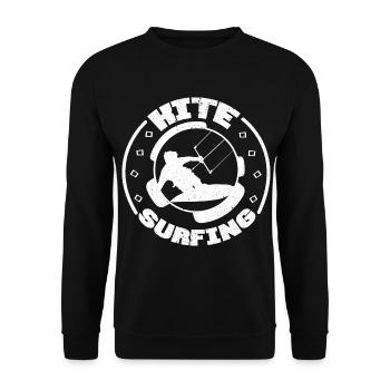 Kitesurfen Kiteboarding Kite Kiten - Unisex Pullover - Schwarz - Vorne - Alina (178cm) & Michal (187cm)