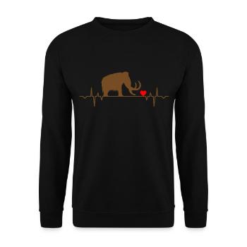 mammut glaciaire elefant mammuts coeur de l’homme de caverne - Sweat-shirt Unisexe - noir - Devant - Alina (178cm) & Michal (187cm)