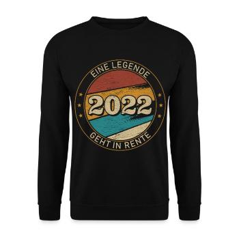 Rentner 2022 Eine Legende Geht In Rente Männer - Unisex Pullover - Schwarz - Vorne - Alina (178cm) & Michal (187cm)