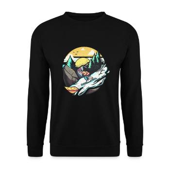 Skifahrer Skifahren Ski Schnee Geschenk winter - Unisex Pullover - Schwarz - Vorne - Alina (178cm) & Michal (187cm)